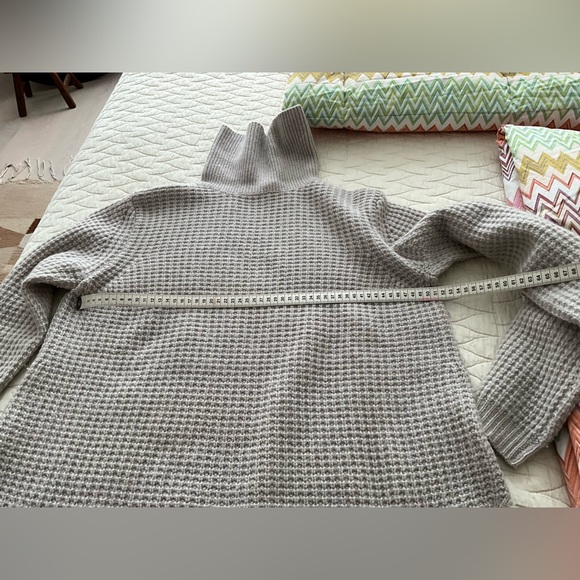 Magaschoni Taupe oatmeal cashmere Cowl Neck Sweater, L - Picture 8 of 9